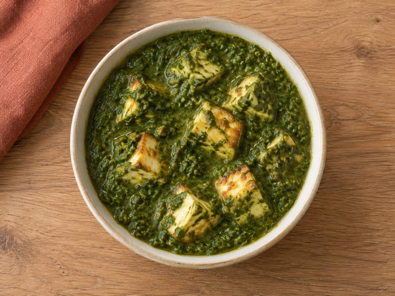 Saag Paneer (spenótos paneer curry) Saag Paneer (spenótos paneer curry)