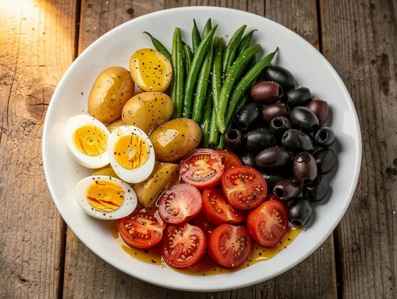 Salade Niçoise Végétarienne (vegetariánský salát na způsob Niçoise) Salade Niçoise Végétarienne (vegetariánský salát na způsob Niçoise)