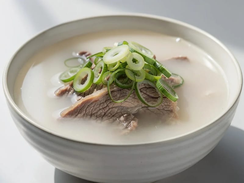 Seolleongtang (koreai ökörcsontleves szeggyel) Seolleongtang (koreai ökörcsontleves szeggyel)