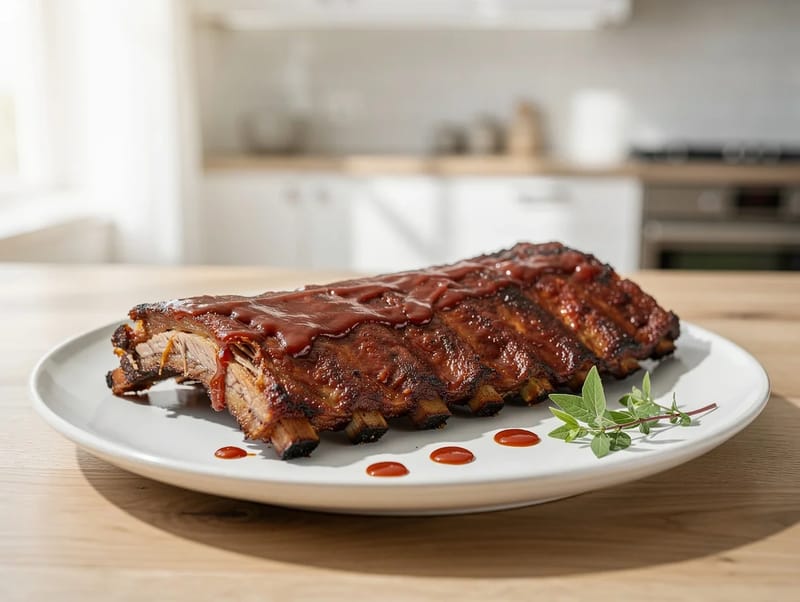Costine baby back cotte lentamente con salsa BBQ Costine baby back cotte lentamente con salsa BBQ