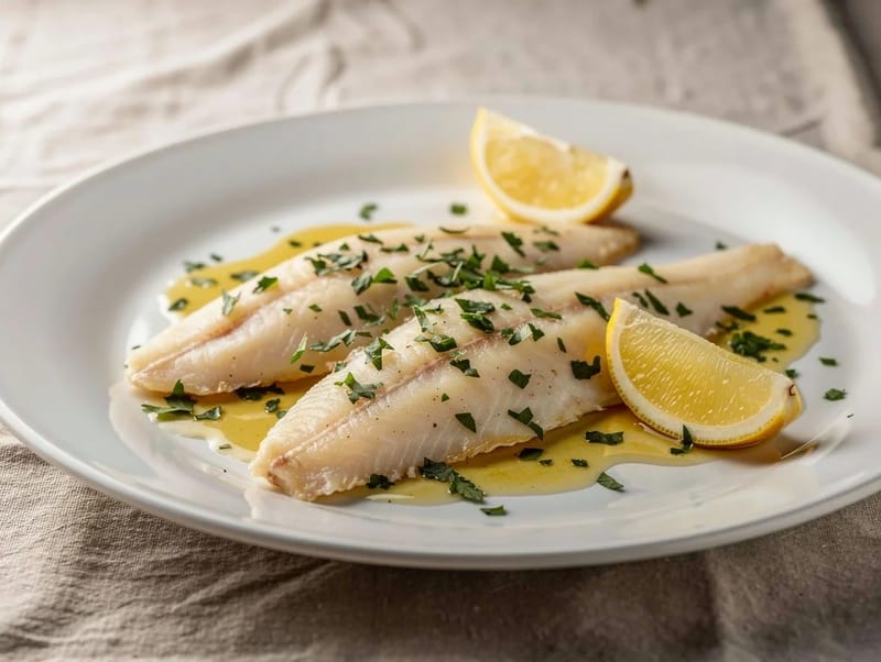 Sole Meunière (smørstekt tunge med sitron og persille) Sole Meunière (smørstekt tunge med sitron og persille)