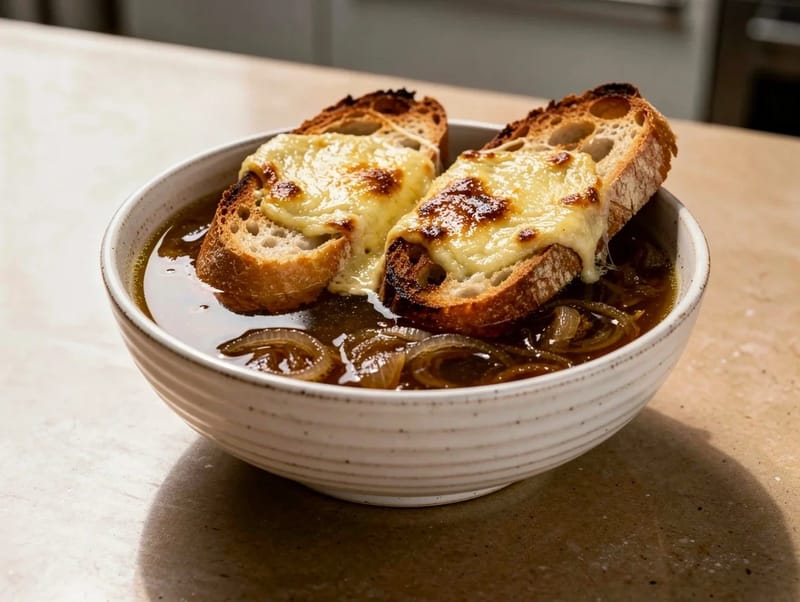 Soupe à l’Oignon Gratinée (French Onion Soup with Gruyère Toast) Soupe à l’Oignon Gratinée (French Onion Soup with Gruyère Toast)