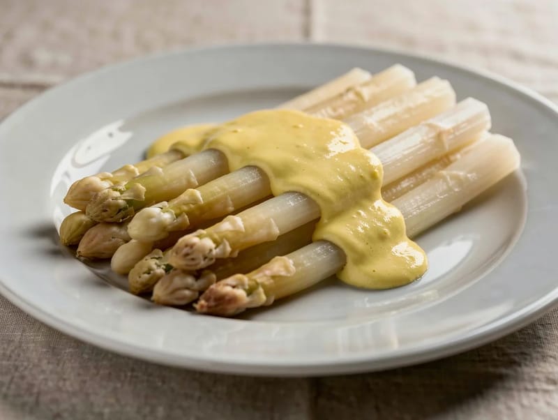 Spargel mit Hollandaise (White Asparagus with Hollandaise Sauce) Spargel mit Hollandaise (White Asparagus with Hollandaise Sauce)