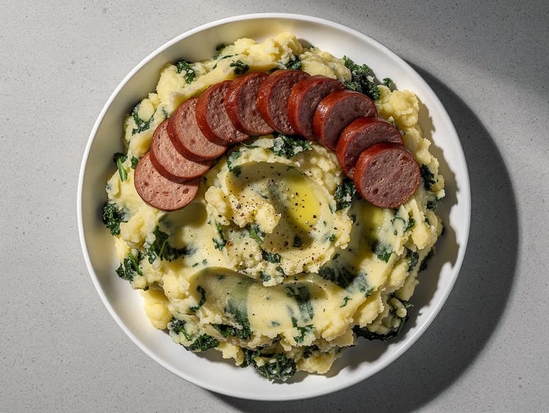 Stamppot Boerenkool met Rookworst (Dutch Kale and Potato Mash) Stamppot Boerenkool met Rookworst (Dutch Kale and Potato Mash)