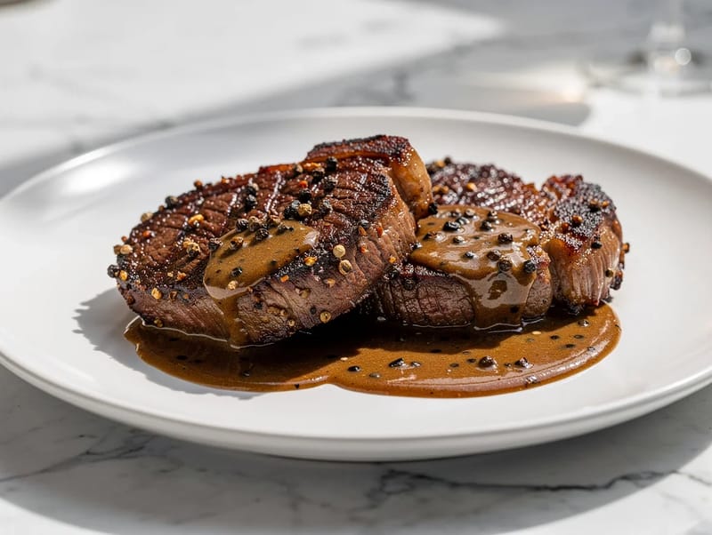 Steak au Poivre (Brendili Kremalı Biber Soslu, Biber Kaplı Biftek) Steak au Poivre (Brendili Kremalı Biber Soslu, Biber Kaplı Biftek)