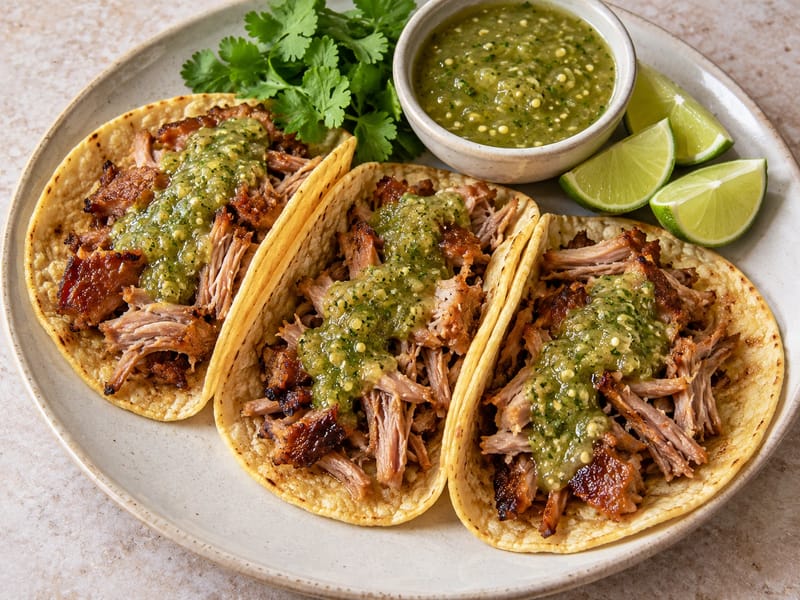 Tacos de Carnitas con Salsa Verde (sertés carnitas taco) Tacos de Carnitas con Salsa Verde (sertés carnitas taco)