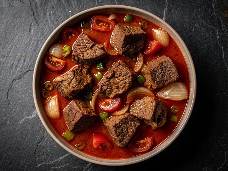 Tas Kebab (türkischer Rindereintopf mit Tomaten und Paprika) Tas Kebab (türkischer Rindereintopf mit Tomaten und Paprika)
