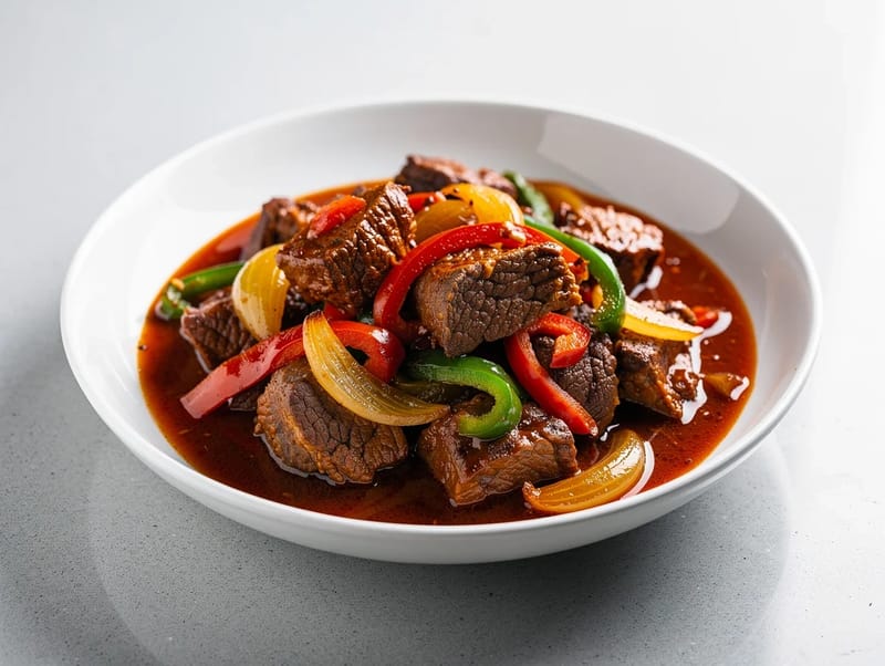 Ternera a la Riojana (Veal with Rioja Wine and Peppers) Ternera a la Riojana (Veal with Rioja Wine and Peppers)