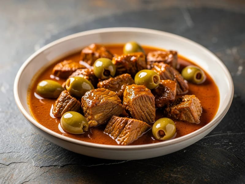 Ternera a la Sevillana (borjúragu olívabogyóval és sherryvel) Ternera a la Sevillana (borjúragu olívabogyóval és sherryvel)