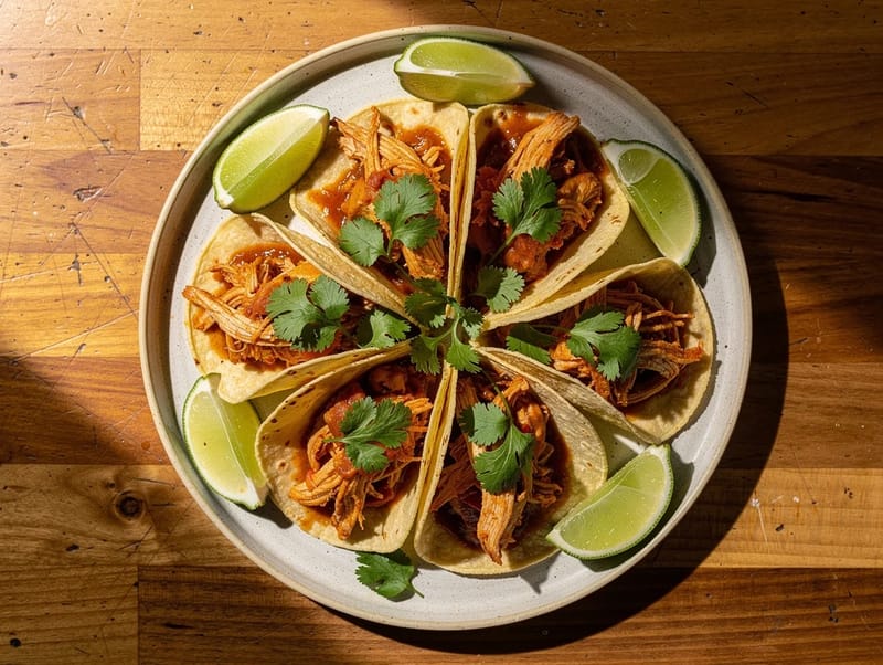 Tinga de Pollo-tacos med chipotlesauce Tinga de Pollo-tacos med chipotlesauce
