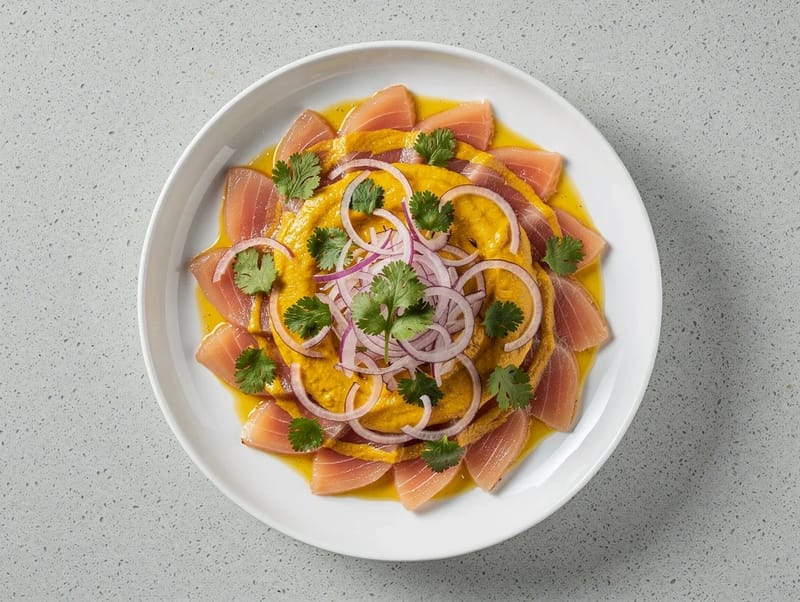 Tiradito de Atún (Peruvian-Style Tuna with Aji Amarillo and Lime) Tiradito de Atún (Peruvian-Style Tuna with Aji Amarillo and Lime)