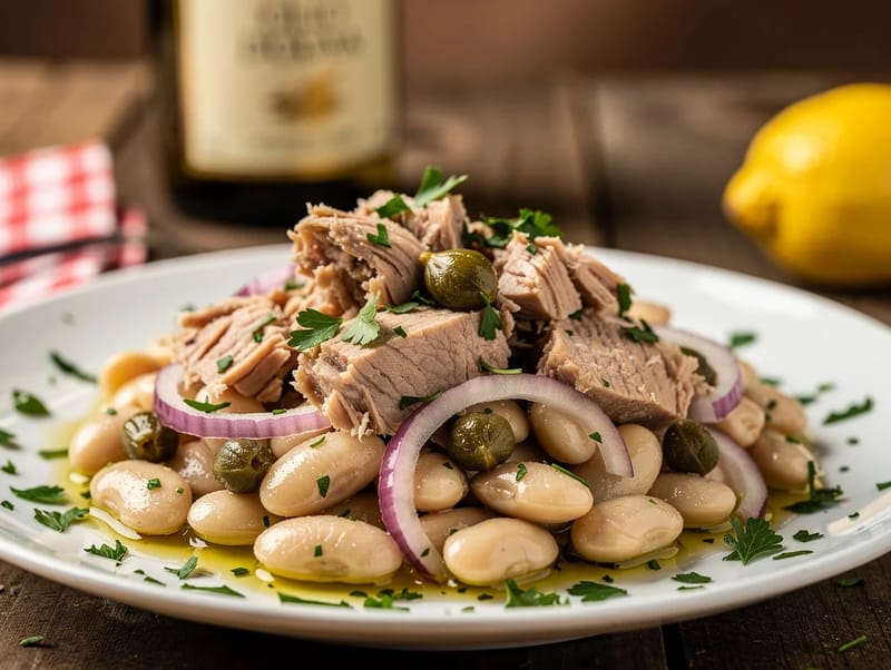 Tonno e Fagioli Cannellini (ensalada de atún y alubias cannellini) Tonno e Fagioli Cannellini (ensalada de atún y alubias cannellini)
