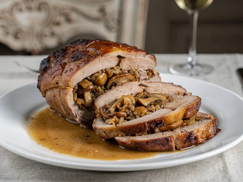 Veau Orloff (Roasted Veal with Mushroom and Onion Stuffing) Veau Orloff (Roasted Veal with Mushroom and Onion Stuffing)