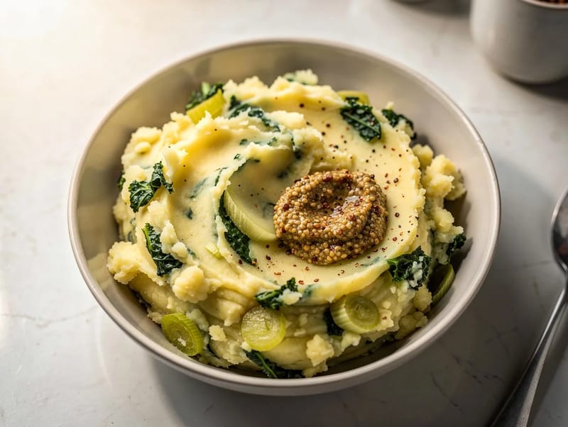 Vegetarische Stamppot (niederländisches Kartoffelpüree mit Grünkohl und Lauch) Vegetarische Stamppot (niederländisches Kartoffelpüree mit Grünkohl und Lauch)