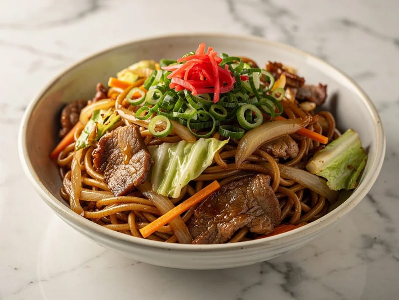 Yakisoba (japán pirított tészta sertéshússal) Yakisoba (japán pirított tészta sertéshússal)